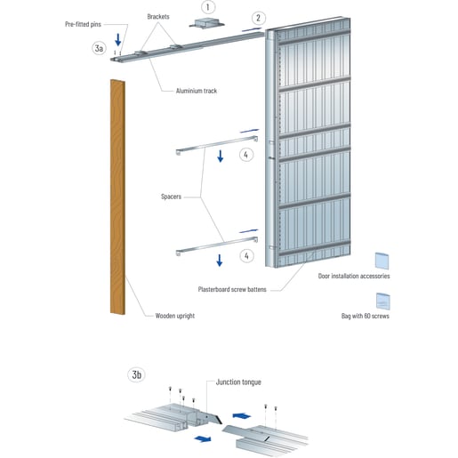 Single Pre-Assembled Pocket Door Frame For 1 Door of 762 x 1981