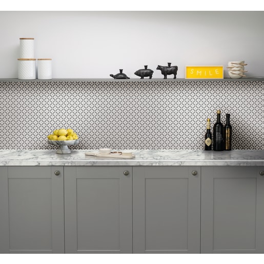 Vista Acrylic Splashback 3m x 600 x 4mm Kaleidoscope Charcoal Grey