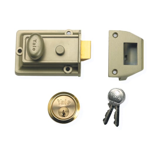 Yale Traditional Night Latch Back Set Electro Nickle Brass 60mm