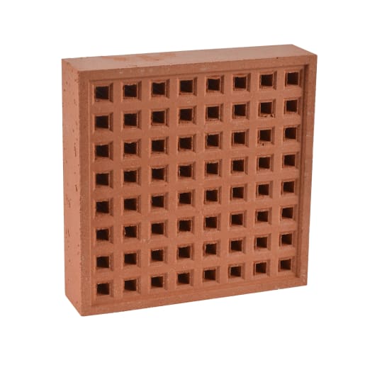 Hepworth Terracotta Airbrick Square Hole Red 215mm x 215mm