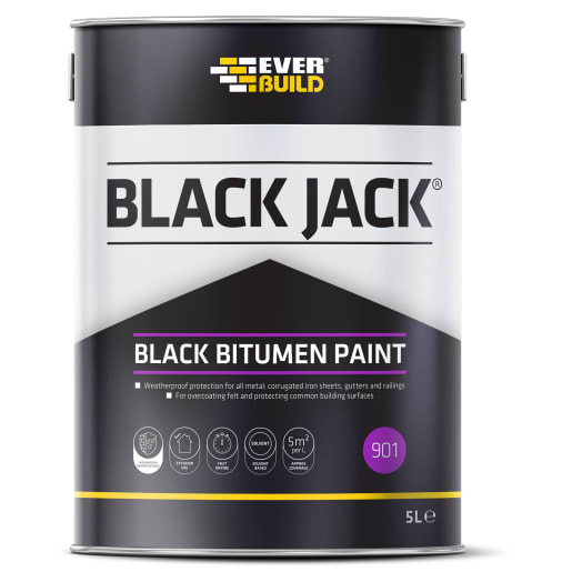 Everbuild 901 Black Jack Bitumen Paint 5L Black