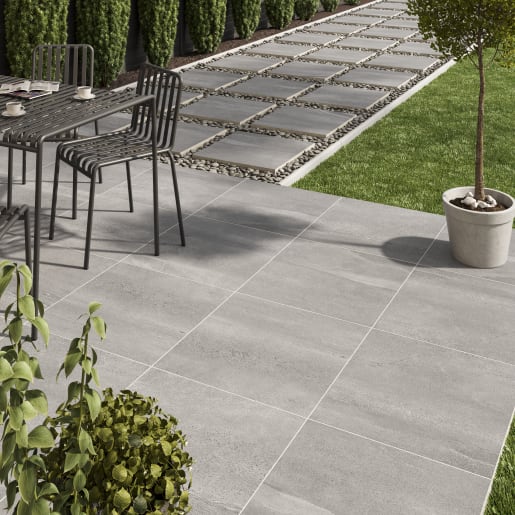 Terralis Dallas Outdoor Porcelain Tiles Grey 600x600x20mm