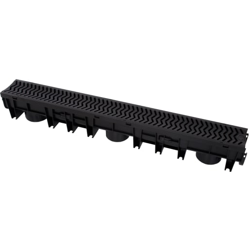 Flexseal Storm Drain Plus Channel Plastic Grate 1m Black