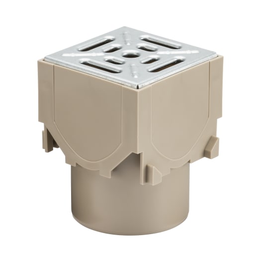 ACO RainDrain Corner Unit with Galvanised Steel Grate and Vertical Outlet