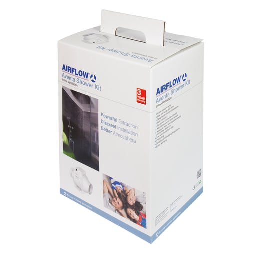 Airflow Aventa In-Line Fan Shower Kit 100 T & LED