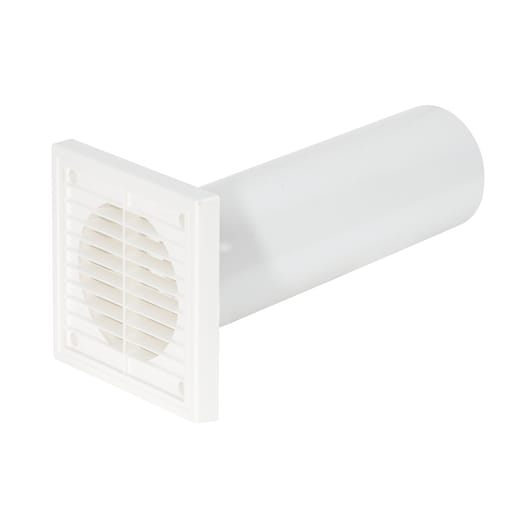 Airflow 100mm x 350mm Rigid Duct and Square Grill in White with Fixing Kit