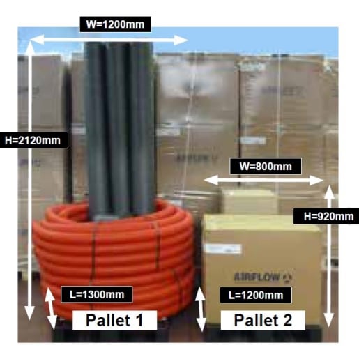 Airflow DV65 Entro-V MVHR Kit For 116m² Dwelling - 2 Pallets