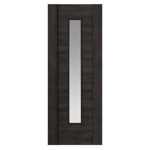 JB Kind Alabama Cinza Clear Glazed Pre-Finished Internal Laminated Door 1981 x 762 x 35mm Dark Grey