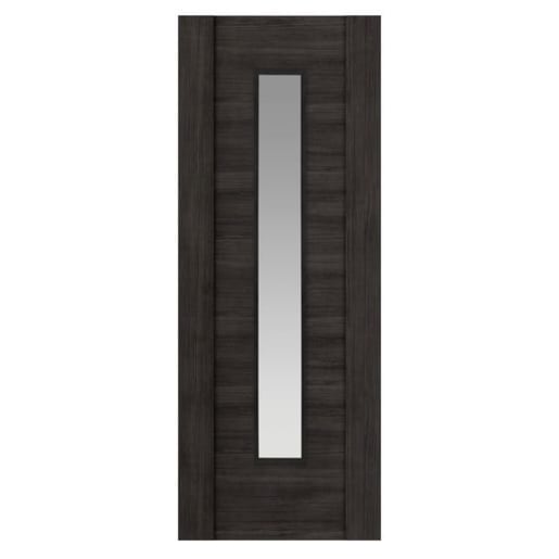 JB Kind Alabama Cinza Clear Glazed Pre-Finished Internal Laminated Door 1981 x 686 x 35mm Dark Grey