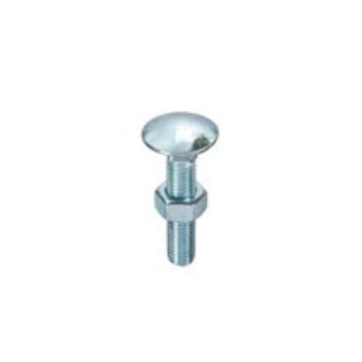 Carriage Bolt & Nut M6 x 100mm Bright Zinc Plated