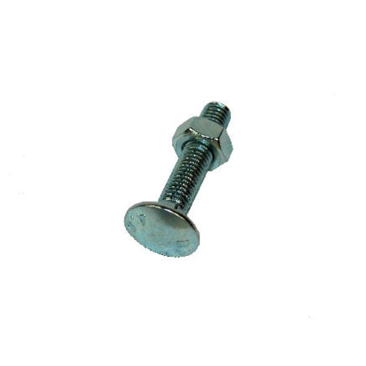 Grade 4.8 Cup Square Hex Carriage Bolt & Nut DIN603/555 CE M8 x 120mm Bright Zinc Pltd Box of 50