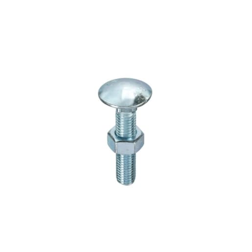 Carriage Bolt & Nut M8 x 110mm Bright Zinc Plated