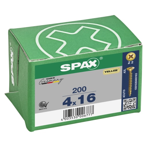SPAX Z2 4 Cut Flat CSK Head Yellox Universal Screw 16 x 4mm