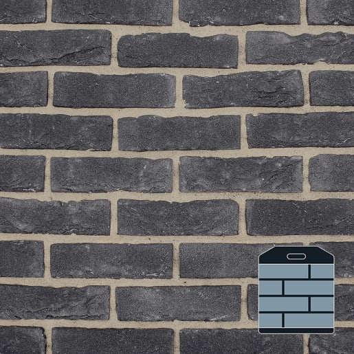 The Brick Tile Company Brick Slips Tile Blend 109 Black - Sample Panel