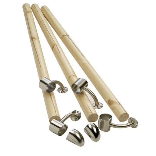 Richard Burbidge Fusion Pine Boxed Handrail Kit Brushed Nickel