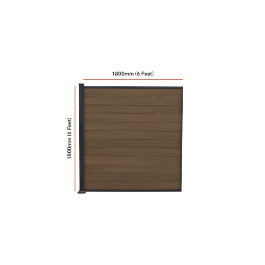 Piranha Bolt Down Composite Fence Kit 1800mm Brown Cedar