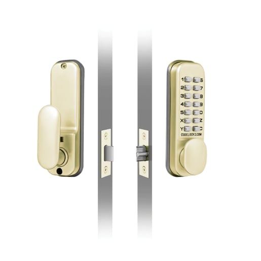 Codelocks Digital Lock Mortice Latch Polished Brass