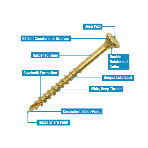 Optimaxx Extreme Performance Wood Screw 5.0x60mm Box of 200