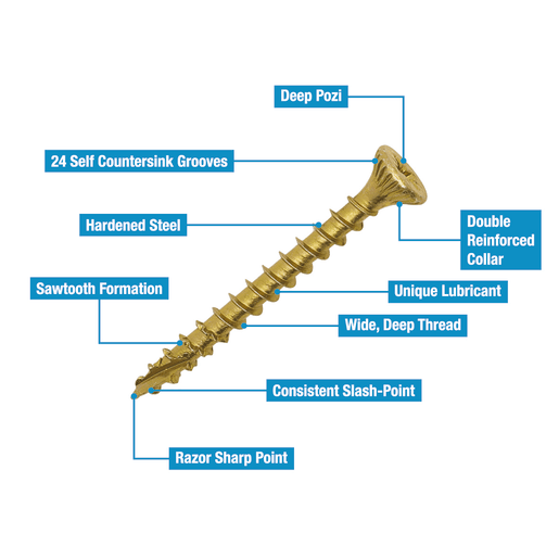 Optimaxx Extreme Performance Wood Screw Maxxtub 5.0 x 50mm Tub of 600
