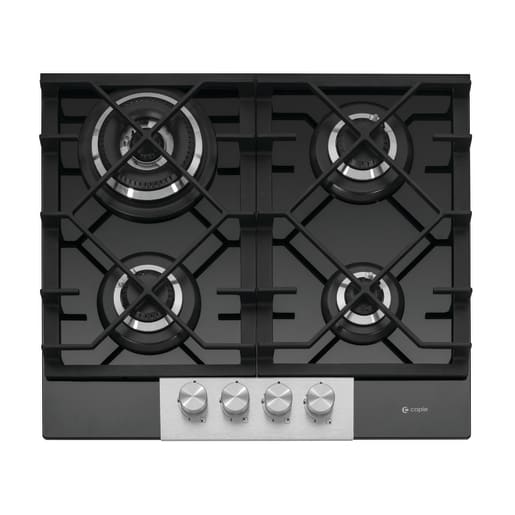 Caple 59cm Gas On Glass Hob 4 Burner Black