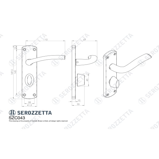 Serozzetta Cuatro Bathroom Lever Polished Chrome