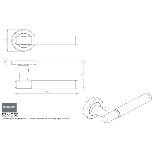 Serozzetta Image Lever on Round Rose Satin/Polished Chrome