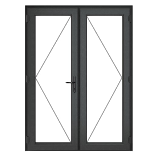 PVC-U French Door Left Hand Master 1490 x 2090 mm Grey/White