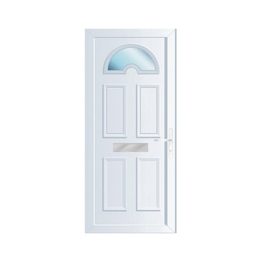 PVC-U Single Door Georgian 1 Glazed Left Hand 840 x 2090 mm White