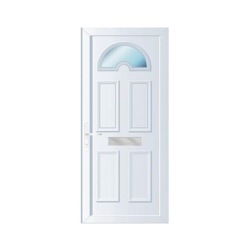 PVC-U Single Door Georgian 1 Glazed Right Hand 840 x 2090 mm White