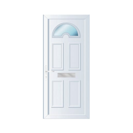 PVC-U Single Door Georgian 1 Glazed Right Hand 890 x 2090 mm White