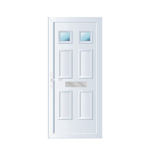 PVC-U Single Door Edwardian 2 Glazed Right Hand 920 x 2090 mm White