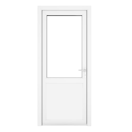 Crystal Triple Glazed Door White 840 x 2090mm Clear