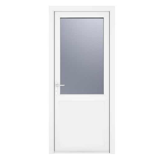 Crystal Triple Glazed Door White 890 x 2090mm Obscure