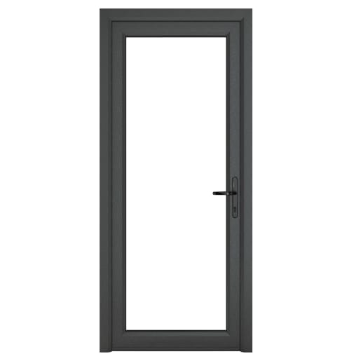 Crystal Triple Glazed Door Grey External White Internal 840 x 2090mm Clear