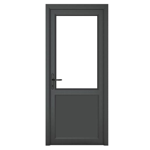 Crystal Triple Glazed Door Grey External White Internal 840 x 2090mm Clear