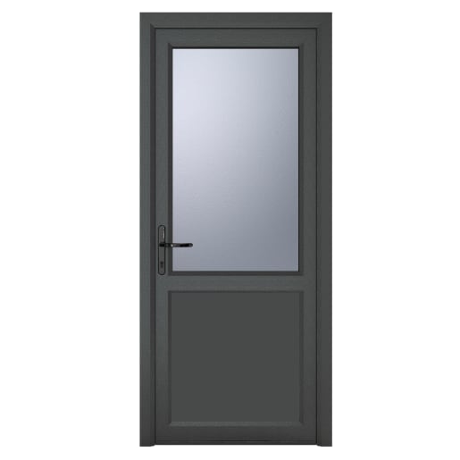 Crystal Triple Glazed Door Grey External White Internal 920 x 2090mm Obscure