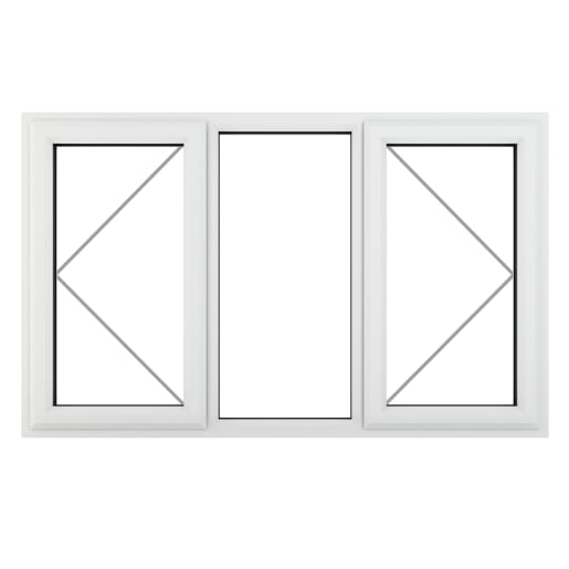 Crystal Triple Glazed Window White LH & RH 1115 x 1770mm Clear