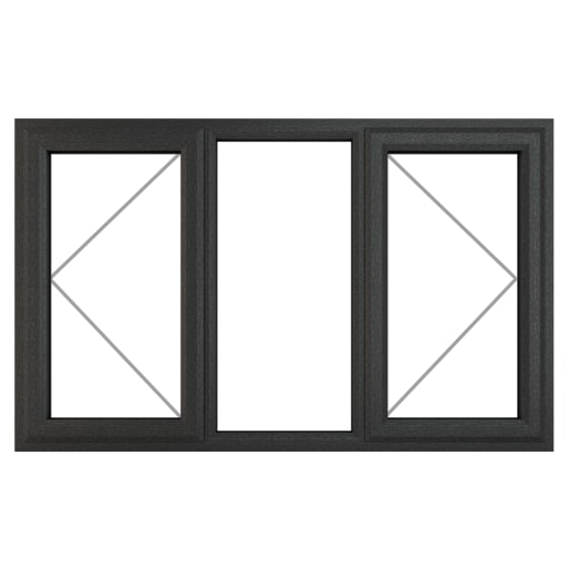 Crystal Triple Glazed Window Grey/White LH & RH 1190 x 1770mm Clear