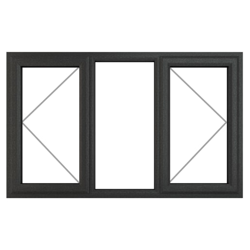 Crystal Triple Glazed Window Grey/White LH & RH 1040 x 1770mm Clear