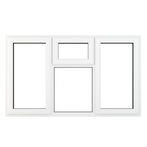 Crystal Triple Glazed Window White LH & RH Top Hung 1115 x 1770mm Clear