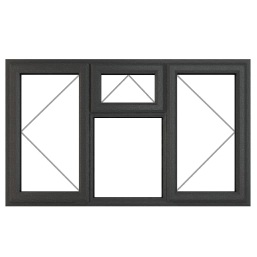 Crystal Triple Glazed Window Grey/White LH & RH Top 965 x 1770mm Clear