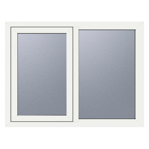 Crystal Triple Glazed Window White LH 965 x 1190mm Obscure