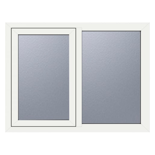 Crystal Triple Glazed Window White LH 1190 x 1190mm Obscure