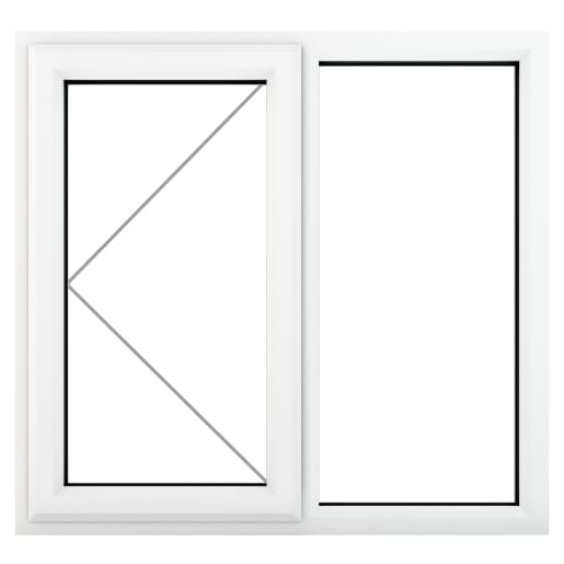 Crystal Triple Glazed Window White LH 1190 x 1190mm Clear
