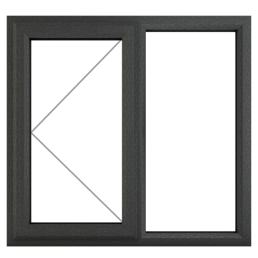 Crystal Triple Glazed Window Grey/White LH 1190 x 1190mm Clear