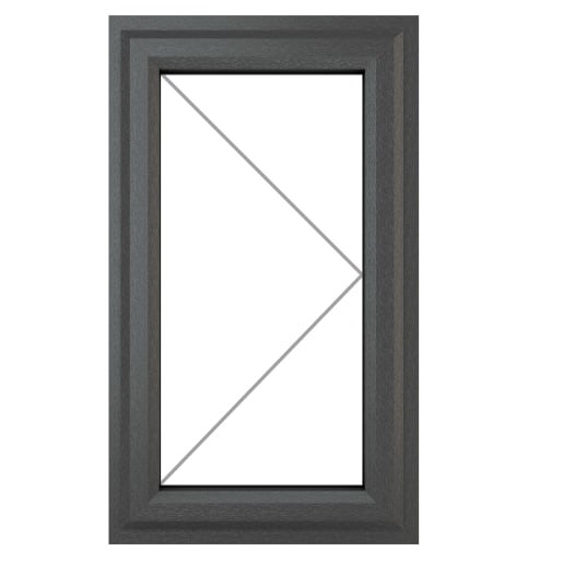 Crystal Triple Glazed Window Grey/White RH 610 x 1190mm Clear