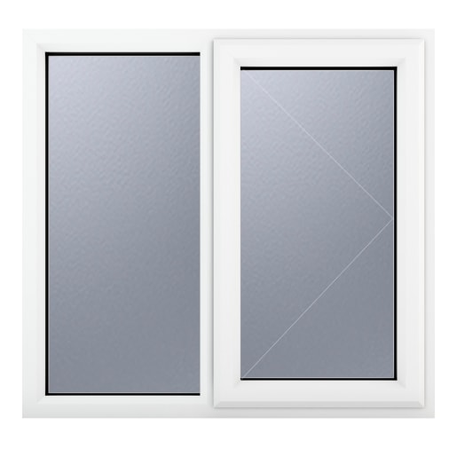 Crystal Triple Glazed Window White RH 1040 x 1190mm Obscure