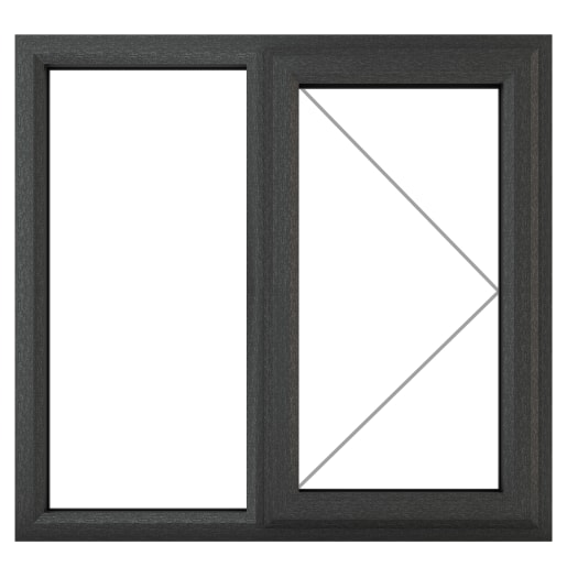 Crystal Triple Glazed Window Grey/White RH 1190 x 1190mm Clear