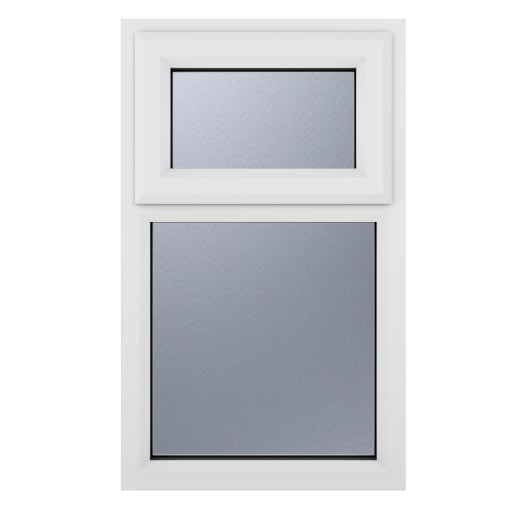 Crystal Triple Glazed Window White Top Hung 610 x 965mm Obscure