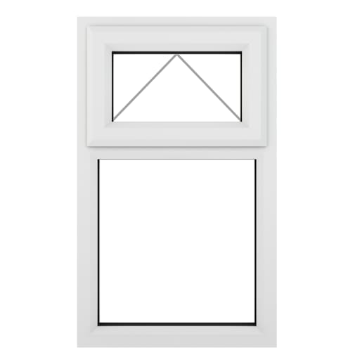 Crystal Triple Glazed Window White Top Hung 905 x 1115mm Clear